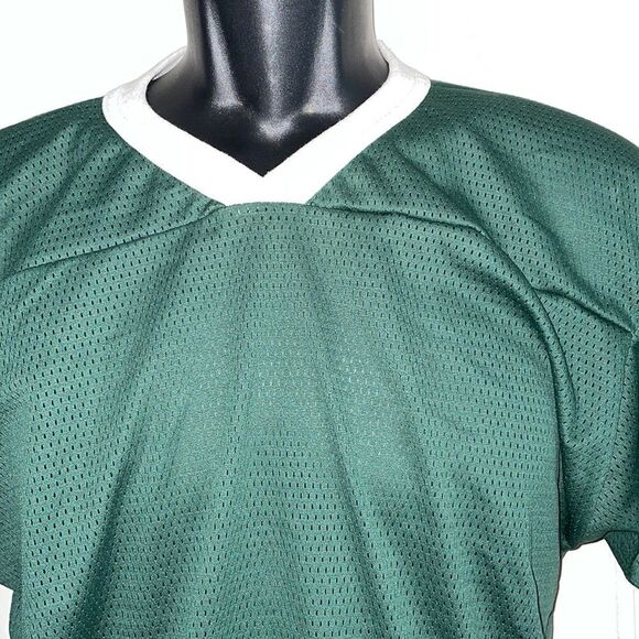 Nwot Vtg 80s Gator Athletics dark green mesh jersey T-shirt with white trim - Picture 2 of 8